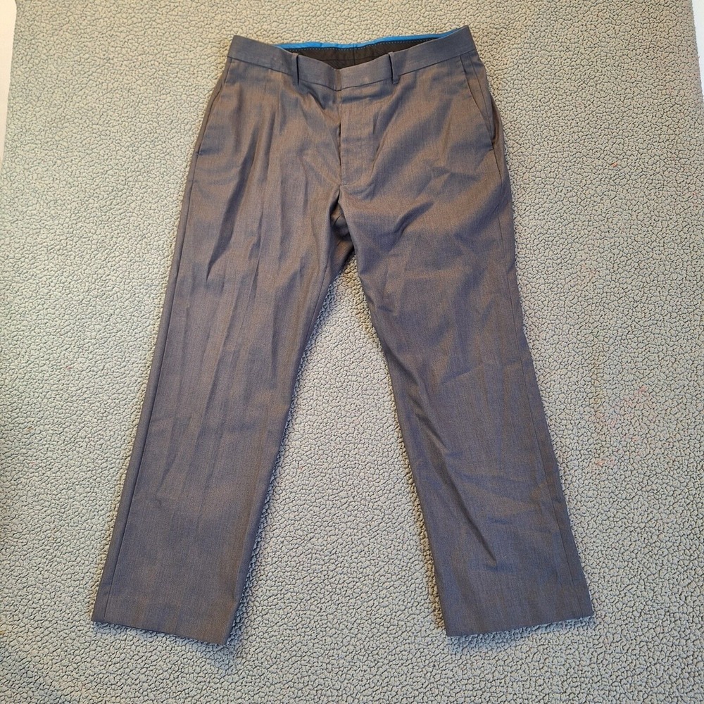 Axist Mens Gray Dress Pleated Pants Black W36 L29 Dress Slacks Trousers